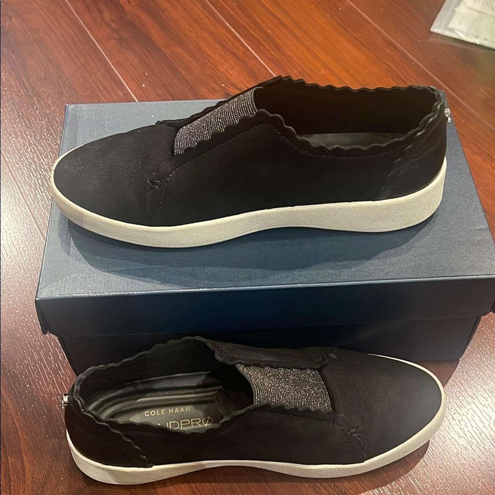Cole Haan Black Casual Slip-On Shoes with Soft Lining and Thick Soles